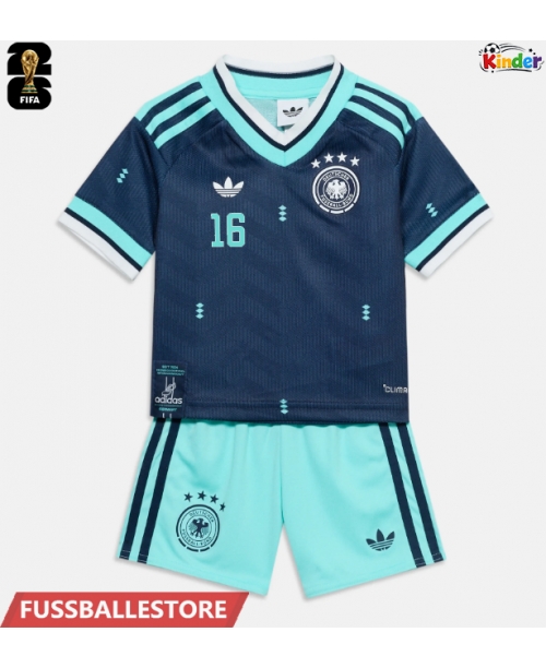Günstige Deutschland Angelo Stiller #16 Auswärts Trikotsatzt Kinder WM 2026 Kurzarm (+ Kurze Hosen)